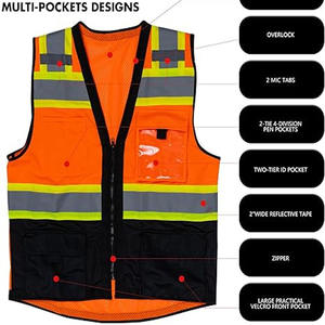 เสื้อกั๊กนิรภัยสะท้อนแสงสำหรับผู้ชายเสื้อกันลมใส่ทำงานสวมใส่สบายดีไซน์ทันสมัย - Product Image 4