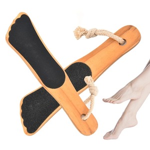 ตะไบเท้าด้ามไม้ตะไบสำหรับกำจัดหนังที่ตายแล้วตะไบเล็บเท้าแบบมืออาชีพตะไบเท้าทำจากไม้สองด้าน - Product Image 1