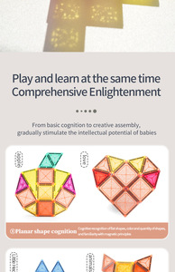 Juego de bloques de construcción magnéticos de 196 piezas, azulejos magnéticos para niños, bloques de construcción de ladrillos, juguetes de interior - Product Image 4