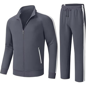 Ensemble de survêtement moderne deux pièces pour homme en polyester, col montant, fermeture éclair, veste et pantalon de survêtement, vêtements de sport - Product Image 5