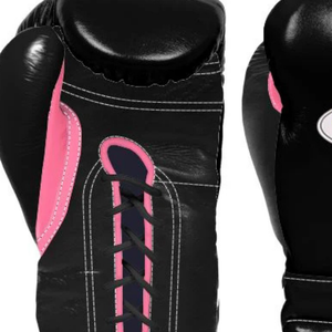 Gants de boxe à lacets Winning, noir et rose, cuir véritable de qualité supérieure, gants de boxe professionnels pour l'entraînement et le sparring, ajustement adapté aux femmes - Product Image 3