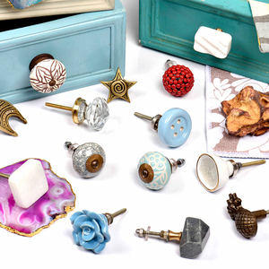 Lot de boutons de ferme en céramique, poignées d'armoire noires en spirale, porte de placard de salle de bain 3.81 cm CK-1198 - Product Image 4