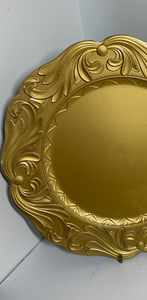 แผ่นทองเหลืองโบราณสำหรับงานแต่งงานถาดทองตกแต่งสำหรับอาหารเย็นที่เสิร์ฟคุกกี้ถาดอาหารเย็นโลหะ - Product Image 6