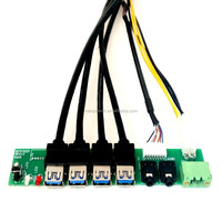 Panneau avant DIY pour PC avec double USB 3.0, audio HD, interrupteur d'alimentation, LED et gaine PVC – En stock pour modification de boîtier d'ordinateur personnalisé