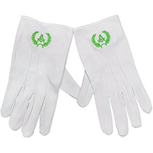 Gants maçonniques brodés d'église en coton blanc respirant et confortable pour l'extérieur Vente en gros de taille personnalisée - Product Image 2