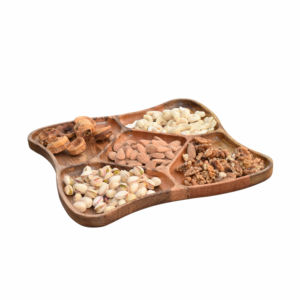 Plato de madera para servir Platos y platos de fruta seca, bandeja de forma única, acabado de aceite, bandeja para servir fruta seca segura para alimentos - Product Image 4