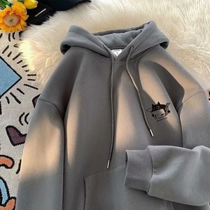 Sudadera con Capucha Holgada y Ecológica para Mujer, Estilo Americano, con Forro Polar, Versátil, con Logotipo de Dibujos Animados en la Parte Delantera, para Otoño/Invierno - Product Image 5