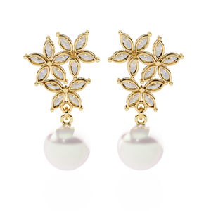 Boucles d'oreilles uniques en or 18 carats avec diamant de laboratoire, boucles d'oreilles de qualité supérieure - Product Image 2