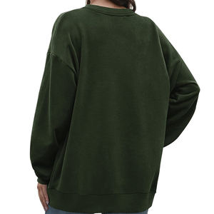 Sweat-shirt pour femme en polaire 100% polyester, imprimé personnalisé, col rond, respirant, logo sur le devant, streetwear - Product Image 3