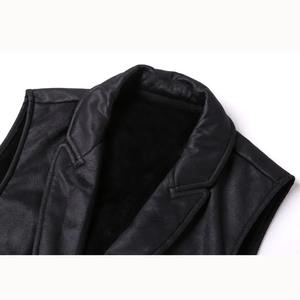 Custom Made European Style Male Waistcoat Factory Direct Real Leather <b>Slim</b> <b>Vest</b> with Stand Lapel Classical Vintage Gilet for Men - Product Image 3