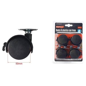 * OUTLET * Kit di 4 ruote mobili con freno diametro 50mm piastra di assemblaggio-casa e giardino/ - Product Image 1
