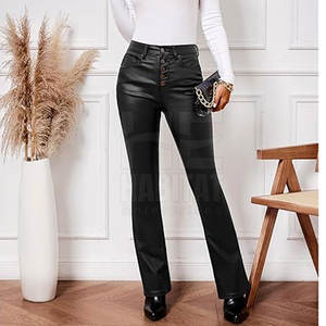 Vente directe d'usine, pantalon en cuir pour femmes, coupe slim, cuir souple de haute qualité, leggings décontractés et élégants - Product Image 4