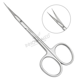 Tijeras de manicura Premium ecológicas Acabado de arena de punta de flecha de cutícula con tornillo ajustable para cuidado de uñas y herramientas de pedicura - Product Image 5