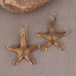 Léger Or Rempli Étoile De Mer Dangle Boucles D'oreilles Vintage Style Bijoux pour Femmes Plage Approprié - Product Image 1