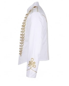 <b>White</b> Steampunk <b>Jacket</b> Napoleonic Hussar Coat Historical Uniform Style for <b>Men</b> Parade Costume - Product Image 3