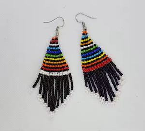 Pendientes de Cuentas de Semillas Multicolores, Joyería Artesanal de Moda, Pendientes Delicados con Borlas de Cuentas para Mujer, Hechos a Mano en India - Product Image 5