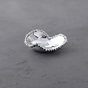 Nuevo y Popular Tazón Metálico Ecológico con Diseño de Plantas Modernas, Regalo de Boda, Decorativo, Hecho a Mano, Pulido, Plateado, Seguro - Product Image 2