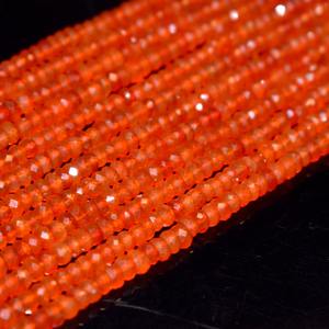 Perles rondes à facettes en cornaline naturelle de 4mm brins de pierres précieuses orange en vrac pour la fabrication de bijoux au prix de gros cristal en vrac - Product Image 4