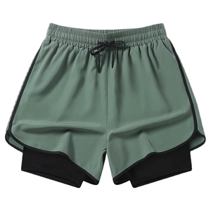 Tabla de surf de secado rápido de doble capa, pantalones cortos de playa, bañadores, forro de compresión, pantalones cortos 2 en 1 de doble capa - Product Image 1