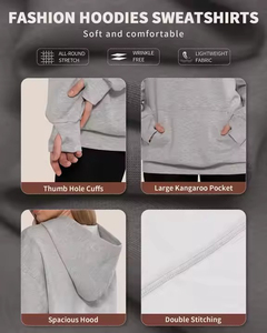 เสื้อฮู้ดผ้าฟลีซโอเวอร์ไซส์สำหรับผู้หญิงผ้าคอตต้อนลำลองคุณภาพสูงเป็นมิตรกับสิ่งแวดล้อมไซส์พิเศษขายส่ง - Product Image 6