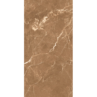 Dernière collection de carreaux de sol en porcelaine vitrifiée polie, motif brun pur, série sculptée, 600x1200mm, épaisseur 10mm