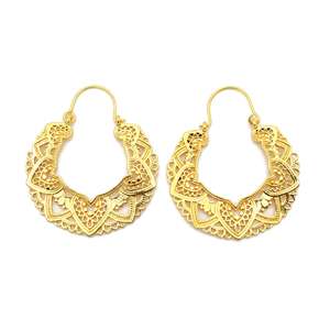 18K Gold Plated Brass Material Boho Festival Jewelry <b>Fashionable</b> Tribal Ear Jewellery Hoop <b>Drop</b> <b>Earrings</b> for Women's Party Wear - Product Image 1