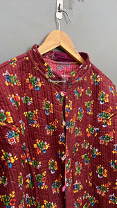 Chaqueta Kantha de seda de la mejor calidad para mujer, abrigo corto de retales, Reversible, hecha a mano - Product Image 3