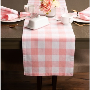 Custom Made Black Red Lattice 100% Organic Cotton Linen Embroidered Wedding Party <b>Dining</b> Attractive <b>Table</b> <b>Runners</b> for Decoration - Product Image 6