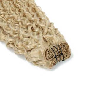 Extensions de cheveux humains Remy à clipser 3B # Blond vanille clair 60B, cheveux européens et russes doux, style lisse - Product Image 2