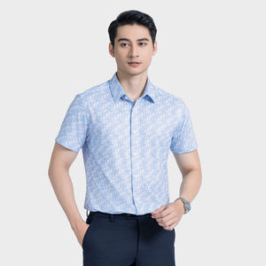 Insidemen Camisa de lino/algodón de manga corta de popelina informal de talla grande de alta calidad para hombre Modelo de verano con estampado de ajuste perfecto - Product Image 4