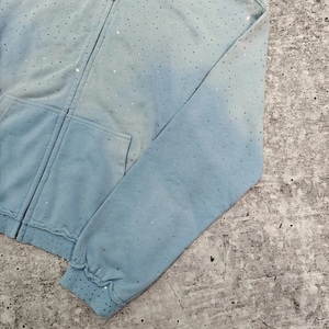 เสื้อฮู้ดผ้าซักกรดแบบมีซิปไซส์ใหญ่พิเศษมีลายปักโลโก้ออกแบบได้ตามต้องการ - Product Image 6