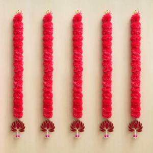 Indian Artificial Marigold Flower <b>with</b> MDF Lotus <b>Garlands</b> for Diwali Home Decoration Wedding Backdrops <b>Garlands</b> Wall Hanging - Product Image 6