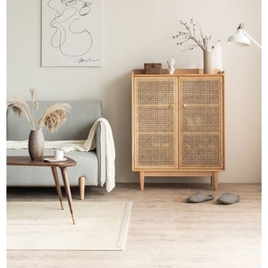 Шкаф <span class=keywords><strong>2</strong></span> двери из ротанга из тикового дерева для обуви-Вся мебель из тикового дерева, производитель и экспортер Индонезии - Product Image 1