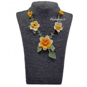 Sarı-Krem Moda İğne Kolye Dünya Oyası Kremli İğne Kolye Collares de moda - Product Image 1