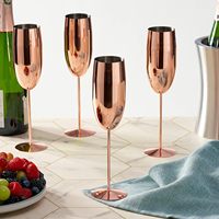 Verre à boisson luxueux Design élégant Métallique Champagne Cuivre Plaqué Verres Verre à vin et à boissons pour hôtels et bars