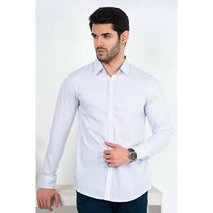 Custom logo <b>Men's</b> JAMIR <b>Striped</b> Casual <b>Shirt</b> Full <b>Sleeves</b> 100% Cotton Anti-Wrinkle Poplin/Woven/Oxford Fabric Size XL for Autumn - Product Image 1
