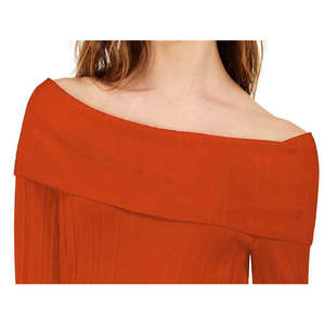 Maglione rosso a coste con spalle scoperte da donna INC International Concepts, taglia grande per la stagione autunnale - Product Image 2