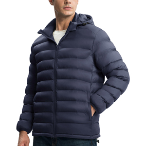 Chaqueta Acolchada Ligera para Hombre, con Capucha Desmontable, Resistente al Agua, Chaqueta de Plumón para Invierno, para Nieve, Esquí, Viajes y Actividades al Aire Libre - Product Image 1