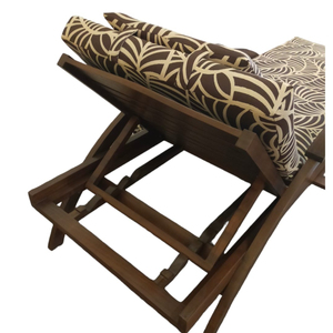 เก้าอี้อาบแดดไม้สักกลางแจ้งสำหรับสวนลานสระว่ายน้ำหรือสวนสาธารณะเตียงอาบแดดในสวนเบาะกันน้ำสำหรับโรงแรมและวิลล่า - Product Image 2