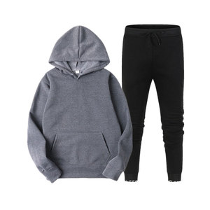 Cómodo jersey para hombre con capucha y suéter, conjunto deportivo, traje de ocio de tela polar para actividades de primavera y otoño - Product Image 1