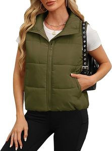 Chaleco acolchado para mujer, cuello alto recortado, ropa de abrigo acolchada ligera, ropa de otoño e invierno, cremallera cálida con bolsillos, forro 2025 - Product Image 2