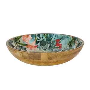 Cuenco de madera ecológico vintage hecho a mano, vajilla elegante con acabado pulido para servir ensaladas en el hogar, hotel o fiesta - Product Image 1