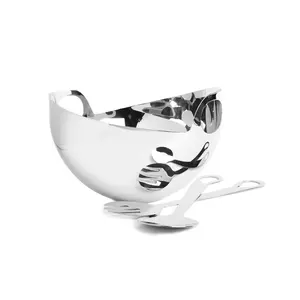 Elegante tazón decorativo minimalista para decoración moderna, tazón de metal forjado a mano de lujo, elegante tazón de diseño, seguro y chapado, Zahid Exports - Product Image 1