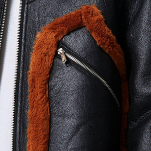 Classic High Street Style Winter <b>Men's</b> Leather <b>Jacket</b>-Waterproof & Windproof Front Logo Customizable OEM Service New Arrival - Product Image 5