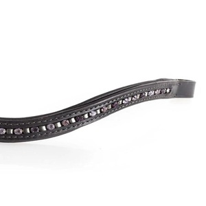 Canal vacío acolchado cuero caballo ceja banda diseñador con 1 Fila cristales coloridos diamantes de imitación mega Bling brida ceja banda - Product Image 2