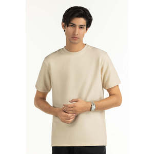 Camisetas de Punto Sólido Relax Fit MN-TS-WS25-026, Camisetas Transpirables Estampadas con Serigrafía - Product Image 1