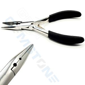 Pince à extensions capillaires professionnelle en acier inoxydable de 5,5 pouces, outil de sertissage à 2 trous pour micro-anneaux et nano-perles - Product Image 2