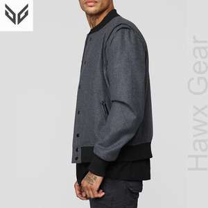 Customized Logo <b>Men's</b> <b>Winter</b> Fashion Jacket Premium Quality Long Sleeves Canvas <b>Coat</b> in High Street Style Letterman Design - Product Image 3