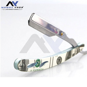 Rasoir manuel professionnel coloré à vente chaude, lame droite en acier inoxydable, rasoir de barbier tranchant, couteau à raser pliable pour la barbe - Product Image 6