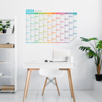 Planificateur annuel effaçable à sec 2026 Modèle 3 – Calendrier électrostatique réutilisable sans adhésif pour mur, verre, bureau et maison